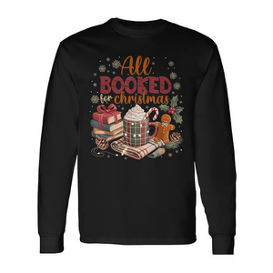 Camiseta de manga larga con diseño de libros navideños y cacao, regalos de Navidad - Product Image 4