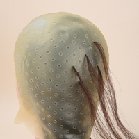 Chapeau en silicone + crochet pour salon de coiffure, chapeau de coloration réutilisable, chapeau de coloration pour mèches, chapeau de coloration pour effet givré
