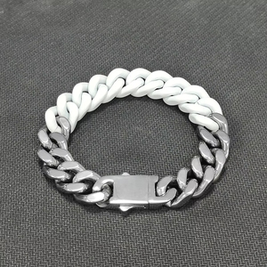 Pulseiras de Moda Elo Cubano Miami Banhadas a Ouro Laqueado em Aço Inoxidável 316 Sólido Joias para Mulheres e Homens Atacado - Product Image 5