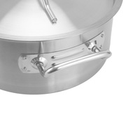 Vente flash - Casserole de cuisine de 8 L conforme aux normes européennes, petite casserole avec couvercle, en acier inoxydable, pour la cuisson en cuisine
