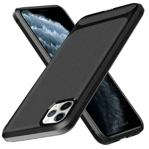 Nuevo de fibra de carbono de la piel del TPU del caso de la cubierta del teléfono celular para iPhone 11 2019