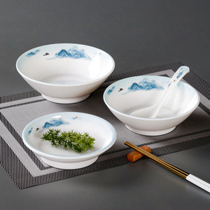 Xiangyuanmei Tableware Restaurant & Hotel <b>Melamine</b> Soup <b>Plates</b> Imitation Porcelain <b>Plates</b> Commercial <b>Plates</b> Deep <b>Plates</b> Round - Product Image 1