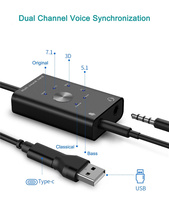 NUEVA Tarjeta de Sonido Externa USB 2.0 Tipo-C a Conector de 3.5mm, Adaptador de Micrófono y Auriculares para Mac Linux, Tarjeta de Audio USB