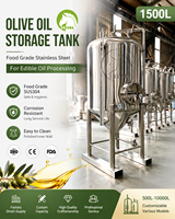 Réservoir de stockage d'huile d'olive 1500L 2000L 3000L 4500L avec pieds de support pour équipement commercial de traitement d'huiles comestibles en usine alimentaire
