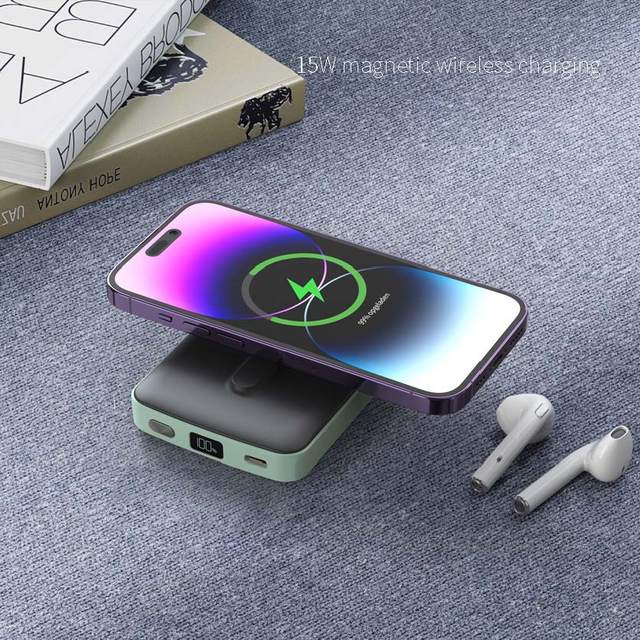 Magnetic Charging Power Bank 10000mAh Support Phone & Smart Watch Simultaneous Charging 20W Type-C Output for Short Travel