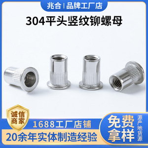 Écrou à riveter moleté à tête plate en acier inoxydable 304 Zhaohe M4-M24 métrique GB/T 17880.1 1999 pour l'industrie de la construction - Product Image 5