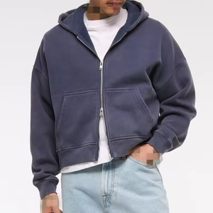 Felpa con cappuccio integrale da <span class=keywords><strong>uomo</strong></span> personalizzata con Logo di marca in cotone di 100% qualità stampa digitale top invernali - Product Image 2