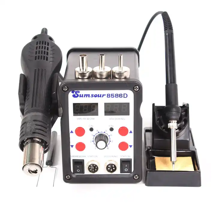 2in1 110V Soldering Iron Rework Station Kit Hot Air Gun SMD Welding Repair  Tool