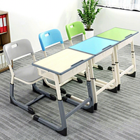 Bureau et chaise d'école modernes réglables en hauteur, en plastique, pour élèves du primaire