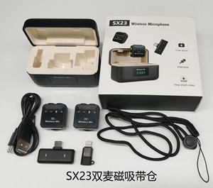Sx23 condenser Lavalier không dây Microphone phỏng vấn cổ áo Clip kép ve áo Microphone Video <span class=keywords><strong>Camera</strong></span> live streaming Microphone - Product Image 6