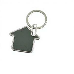 Porte-clés de luxe personnalisé en métal et cuir - Cadeaux promotionnels d'entreprise en gros avec impression sérigraphique - Product Image 1