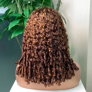 Perruque à fermeture en dentelle 5x5 haute densité 300% Super Double Drawn Pixie Curly 14, 16, 18 pouces SDD en cheveux humains pour femmes noires - Product Image 6