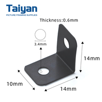 Support d'angle en L à deux trous en fer noir pour électrophorèse industrielle, quincaillerie de jonction durable pour cadres photo, vente en gros