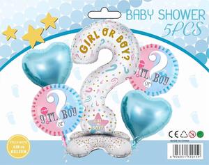 Ballons de révélation de sexe Bébé garçon ou fille Bleu Rose Symbole de point d'interrogation Ballon en feuille de révélation de sexe Il ou <span class=keywords><strong>Elle</strong></span> Ballons de fête - Product Image 2