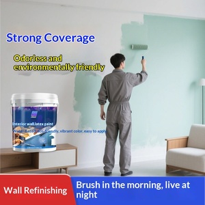 <span class=keywords><strong>Peinture</strong></span> murale intérieure au latex sans odeur, écologique, pour rénovation, réparation de murs blancs, application au pinceau - Product Image 2