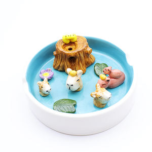 Vente en gros de décoration de bureau cendrier à cigares 3d mignon nouveau design brûleur d'encens à dégorgement cendrier cochon d'Inde en céramique personnalisé - Product Image 4