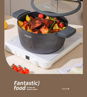 Ensemble de 16 pièces en aluminium forgé avec revêtement sophistiqué, comprenant une marmite à soupe 20/24/28/32 cm et une poêle peu profonde 28 cm, base universelle, Elite Appliance Hub