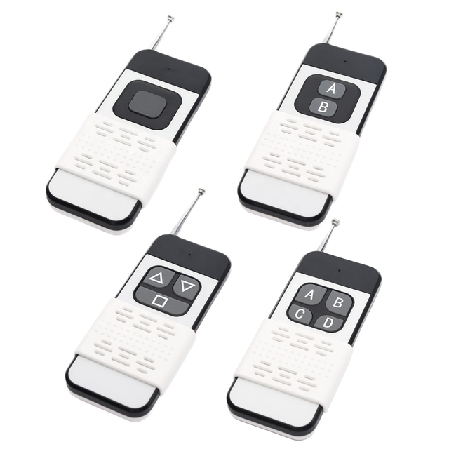 315/433Mhz Rolling Code Wireless RF Remote Control 1527 1/2/4CH Long Range Learning Plastic for 1000m