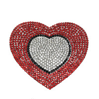 Appliques en strass en gros, patchs en forme de cœur perlés avec feutre et résine plastique pour chapeaux