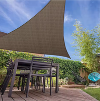 Voile d'ombrage triangulaire ou rectangulaire en HDPE brun, résistante aux UV, pour piscine, patio, jardin, ombrage extérieur