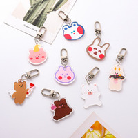 Porte-clés et aimant de réfrigérateur personnalisés en acrylique, motif dessin animé, mignons, transparents, en plastique, pour loisirs créatifs