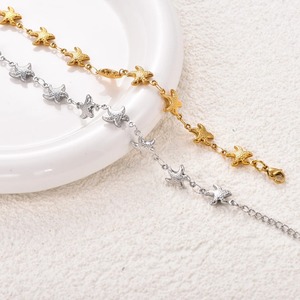 Bracelets en acier inoxydable plaqué or et argent, chaînes de cheville en forme d'étoile de mer, bijoux de plage pour femmes, idéaux pour les vacances d'été - Product Image 1