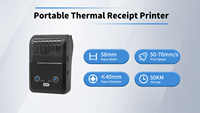Kashino KMP-58A Printer seluler termal 58mm Mini Bluetooth Printer portabel untuk undian