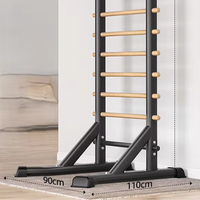 Barras Paralelas Multifuncionales Portátiles para el Hogar, Barra de Dominadas sin Perforaciones, Entrenamiento de Fuerza y Flexibilidad, Madera de Haya
