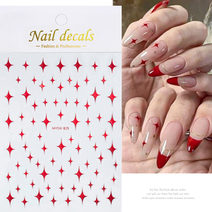 Autocollants holographiques 3D auto-adhésifs pour ongles, <span class=keywords><strong>d</strong></span>écorations de manucure, <span class=keywords><strong>d</strong></span>écalcomanies pour ongles Y2K, étoiles dorées et argentées - Product Image 5