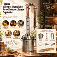 Colonne de Distillation d'Alcool en Acier Inoxydable et Cuivre Rouge de Haute Qualité 30L pour Usage Domestique, Équipement de Distillation de Whisky et de Liqueurs