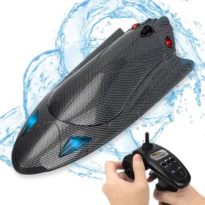New Arrival Waterproof Brush Rc Speedboat Toys 2.4GHz 25KM/H High Speed Vortex Injection Rc Racing Boat Ship With Lights