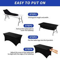 Nappes Rectangulaires en Polyester Extensible de 6 Pi² pour Fêtes, Salons Professionnels, Banquets et Mariages