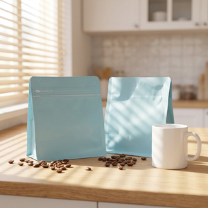 50 sacs à café avec valve, sacs à fond plat écologiques, résistants aux odeurs, de haute qualité, refermables, anti-odeurs, directement de l'usine - Product Image 3