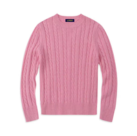 Pull en tricot torsadé pour homme, 100% coton, col rond noir, pour l'automne et l'hiver, vêtements décontractés, impression personnalisée, broderie de logo, vente en gros