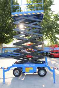 Gunting lift diri kecil hidrolik elektrik, Platform pengangkat Ponsel udara Platform kerja udara 4m 6m 8m 10m 12m 14m 18m - Product Image 4