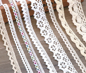 Cinta de algodón para Crochet, 1 pulgada de ancho, Estilo Vintage, tela de corte blanco - Product Image 2