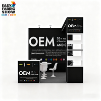 Stand d'exposition portable 10x10 pieds en aluminium, tissu polyester tendu, stand de salon professionnel avec étagères internes, EASY FABRIC DISPLAY