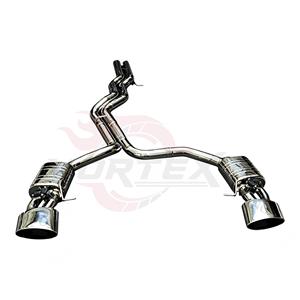 ท่อไอเสีย Vortex Polished SS304 แบบมีวาล์วกลาง-ท้าย สำหรับ Audi RS6 RS7 C8 4.0T V8 Twin-Turbo ช่องระบายไอเสียรูปวงรีโครเมียม ชุดแต่ง Dynamic Flow Mod - Product Image 1