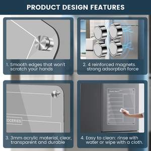 <span class=keywords><strong>Tableau</strong></span> blanc de planification réutilisable personnalisé effaçable à sec planificateur de repas hebdomadaire transparent tableaux d'écriture magnétiques 3D avec stylo pour réfrigérateur - Product Image 4