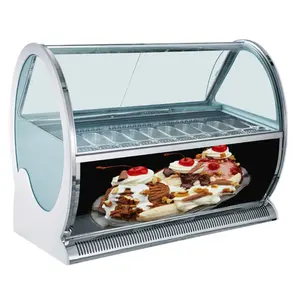 Glas Eis pfannen kommerzielle Eis Vitrine 16.12.20 PCs Gelato Eis Lagerung Gefrier schrank