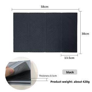 <b>Silicone</b> Foldable Drain Mat Creative Four Folding Placemat Kitchen Tableware Drying Mat Large Size <b>Silicone</b> Kitchen Table Mat - Product Image 3