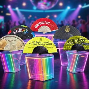 Ventilateur à main pliant en bambou en bois Logo personnalisé pour ventilateur de mariage Rave Party Folk Art espagnol ventilateurs à main - Product Image 6