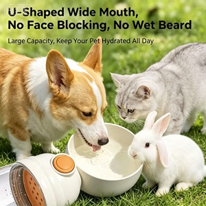 Bouteille d'eau pour chien imperméable à grande ouverture en forme de U, bol de voyage portable pour l'extérieur avec design pliable en matériau ABS - Product Image 2