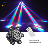 150W RGBW 4-in-1 6 Arm Moving Head Dye Bee Eye Effect Light DMX512 Remote Control DJ Disco Bar Pesta Ulang Tahun Natal Panggung