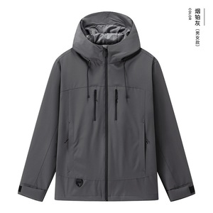 Outdoor Windbreaker Jacket Unisex Winter Solid Color Contrast With Inner Liner Workwear - Product Image 2