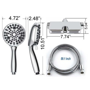 Pommeau de Douche Portable 10 Fonctions Jet Pluie avec Filtre Nettoyage Facile Buse Douce Ensemble de Douche Pressurisé pour la Maison - Product Image 2