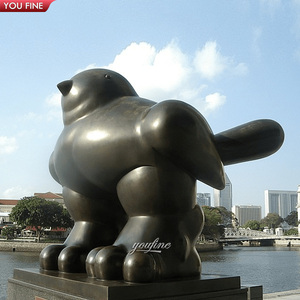Escultura de Jardín Grande de Latón Fundido Negro, Estatua de Pájaro Gordo de Bronce de <span class=keywords><strong>Fernando</strong></span> Botero - Product Image 5