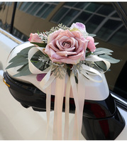 Décorations de voiture modernes faites à la main pour mariage et Saint-Valentin, fleurs artificielles en soie réutilisables, ventouses écologiques (pour