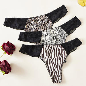 Lingerie en dentelle pour femmes, culotte à imprimé léopard, bikini <span class=keywords><strong>sexy</strong></span>, respirant, logo à la taille, sous-vêtements transparents en maille, confort, sous-vêtements érotiques - Product Image 3