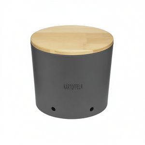 Pot à pommes de terre au design naturel avec couvercle en bois de hêtre, récipient de stockage alimentaire - Product Image 2